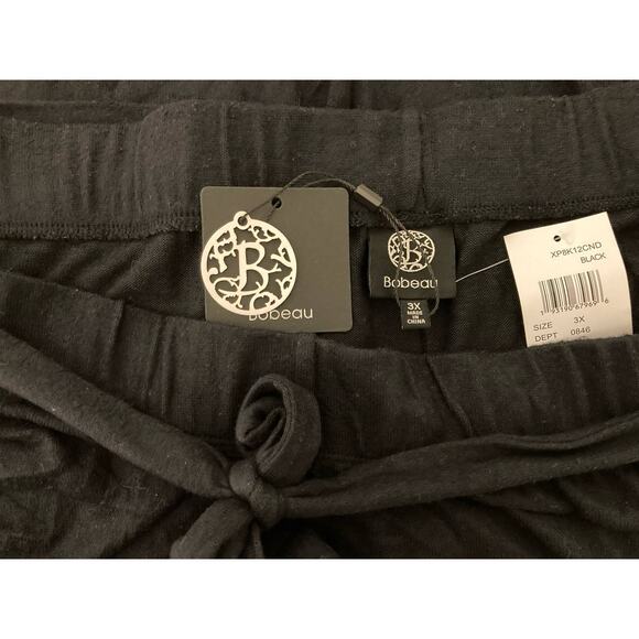 Bobeau Women's Cropped Doris Sweater Pants 3X Black NWT High Rise Pull On - Picture 3 of 5